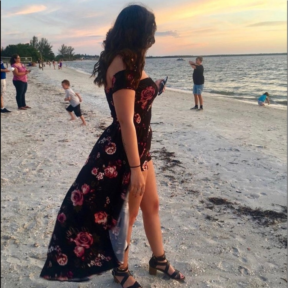 High low Floral Romper